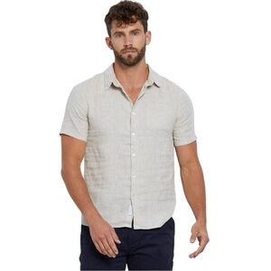 Denim and Flower Button Down Shirt (S)